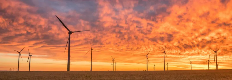 windmills sunset